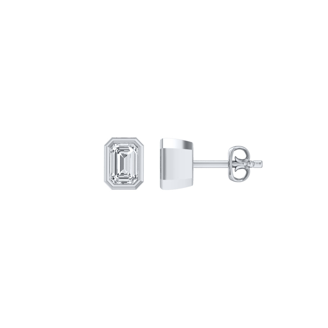Louis Thompson Secunda Earrings 9k White Gold with 1.00ct Lab Diamond