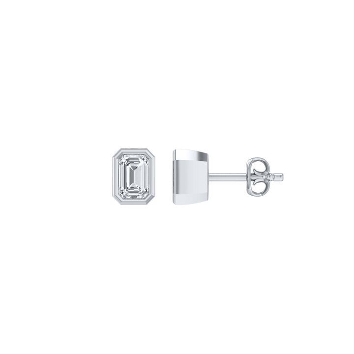 Louis Thompson Secunda Earrings 9k White Gold with 1.00ct Lab Diamond