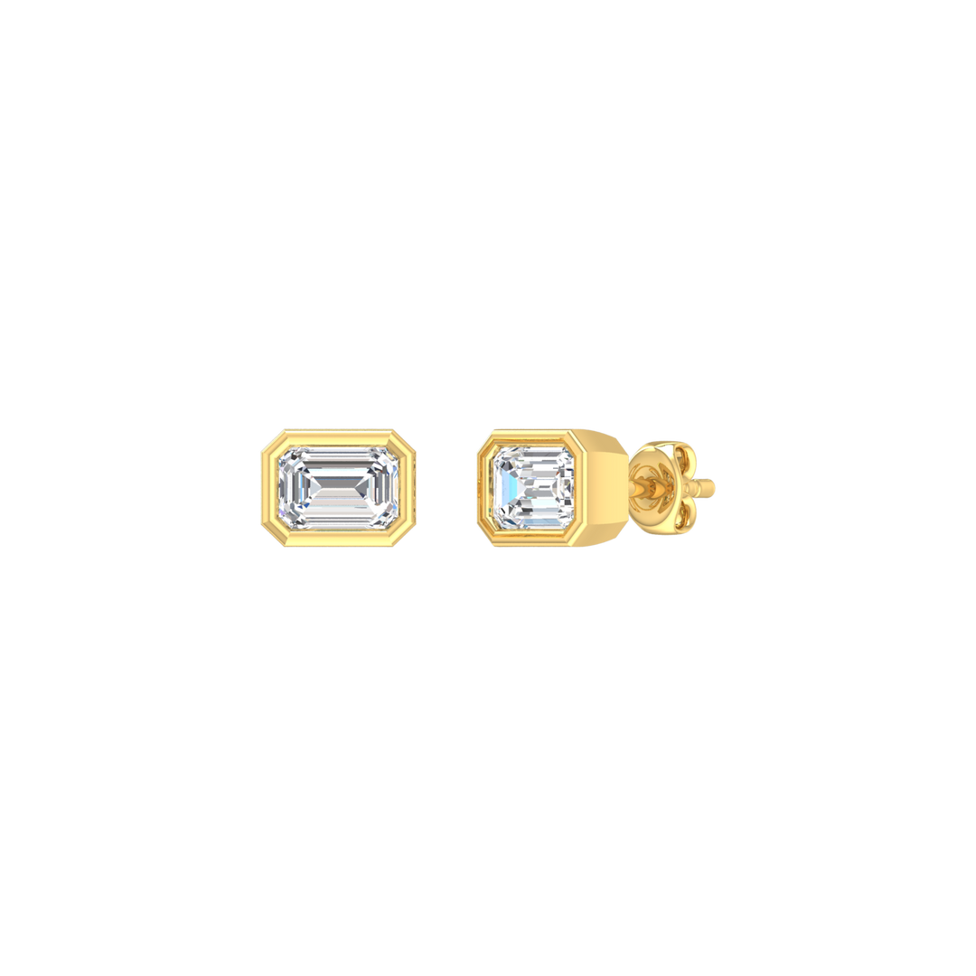 Louis Thompson Secunda Earrings 9k Gold with 1.00ct Lab Diamond