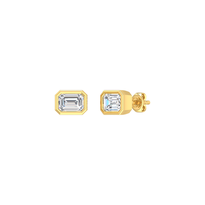 Louis Thompson Secunda Earrings 9k Gold with 1.00ct Lab Diamond