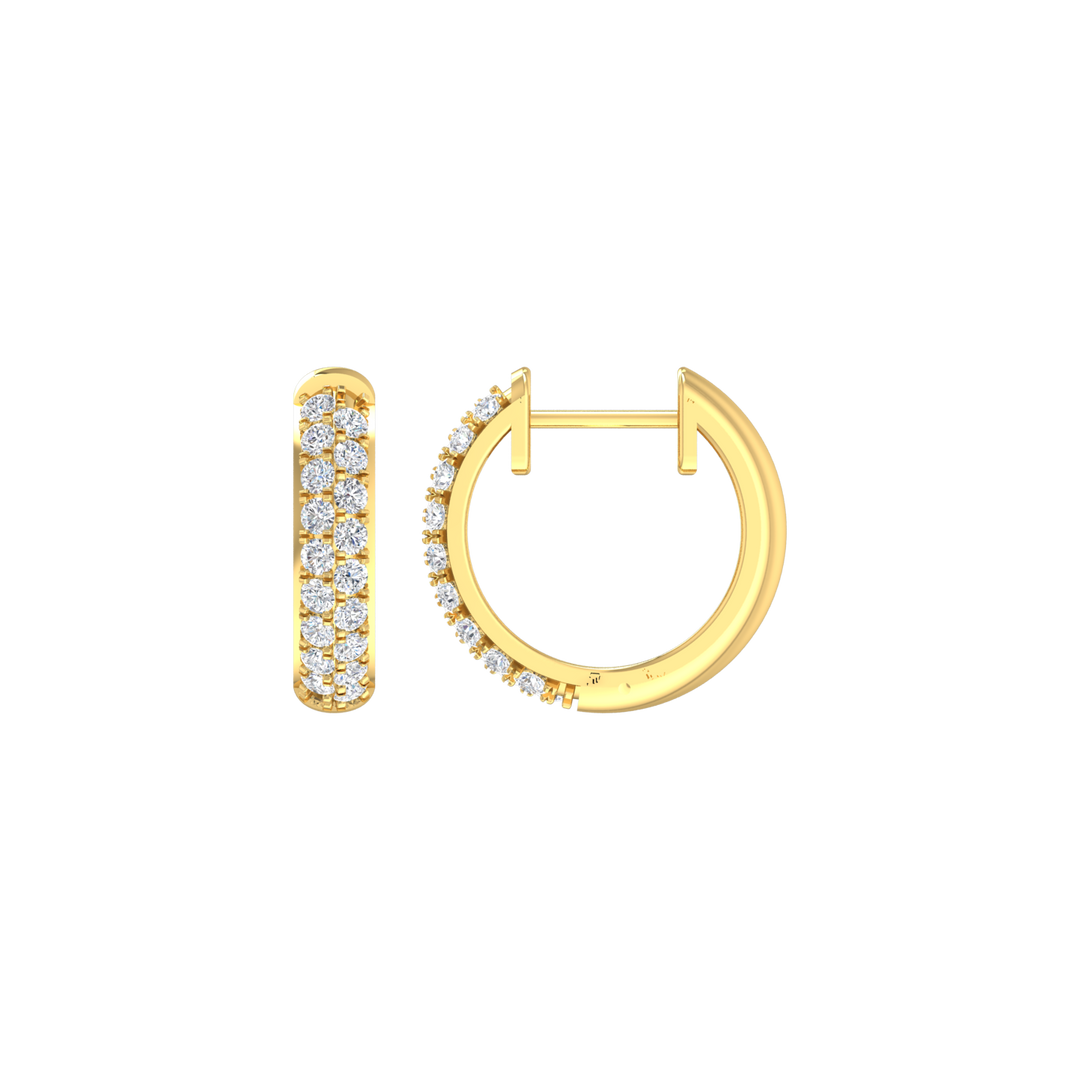 Louis Thompson Delmas Hoop Earrings 9k Gold with 0.49ct Lab Diamond