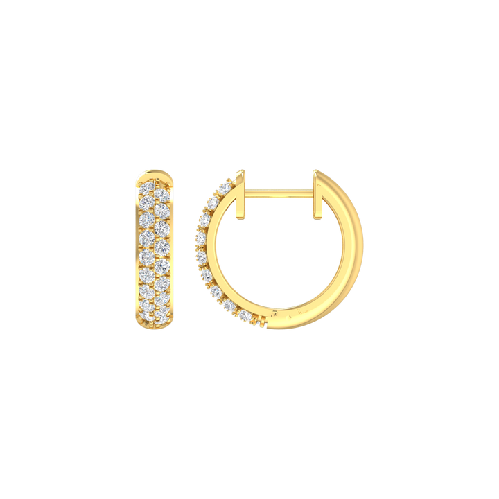 Louis Thompson Delmas Hoop Earrings 9k Gold with 0.49ct Lab Diamond