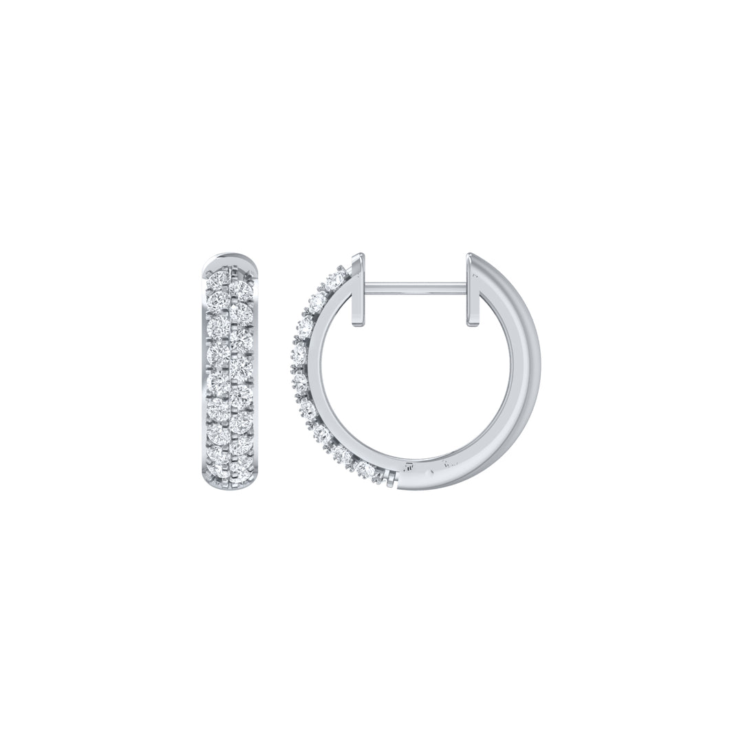Louis Thompson Delmas Hoop Earrings 9k White Gold with 0.49ct Lab Diamond