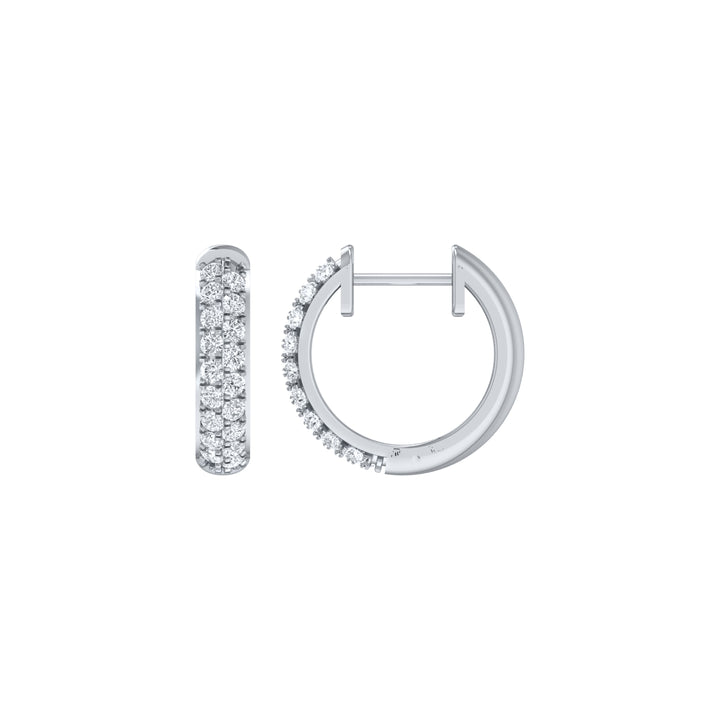 Louis Thompson Delmas Hoop Earrings 9k White Gold with 0.49ct Lab Diamond