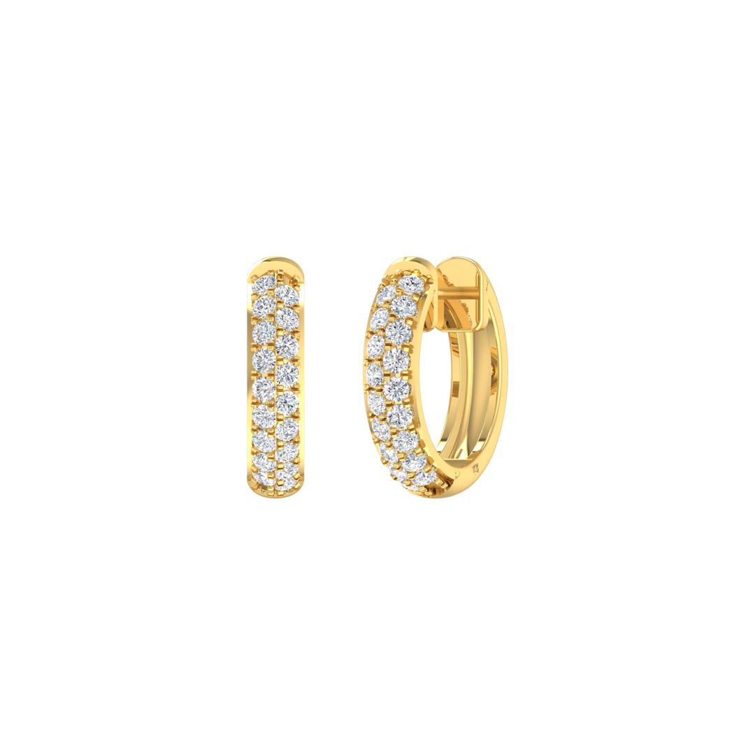 Louis Thompson Delmas Hoop Earrings 9k Gold with 0.49ct Lab Diamond