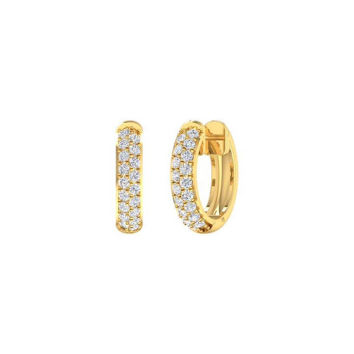 Louis Thompson Delmas Hoop Earrings 9k Gold with 0.49ct Lab Diamond