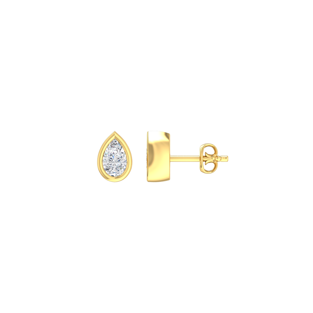 Louis Thompson Midrand Earrings 9k Gold with 0.50ct Lab Diamond