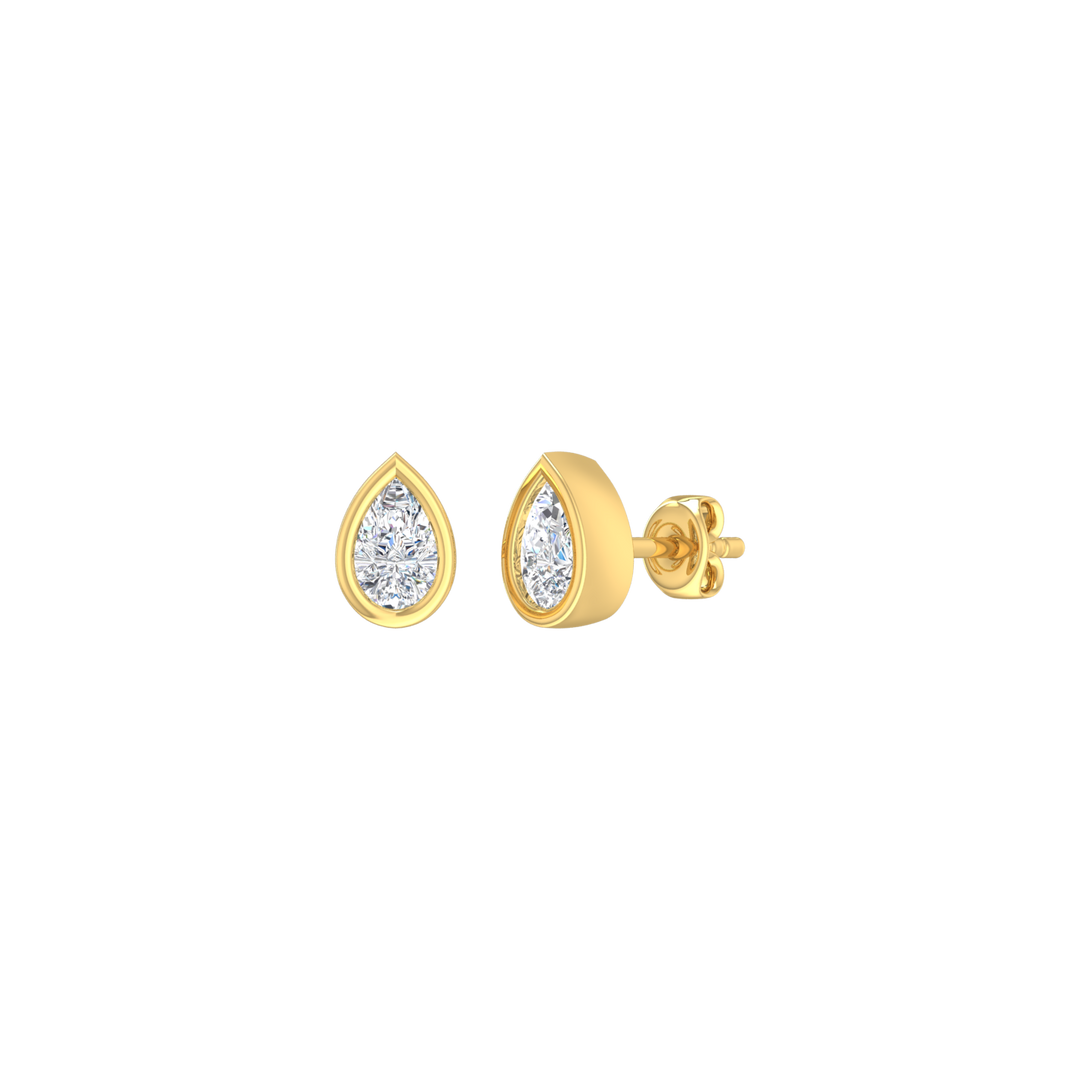 Louis Thompson Midrand Earrings 9k Gold with 0.50ct Lab Diamond