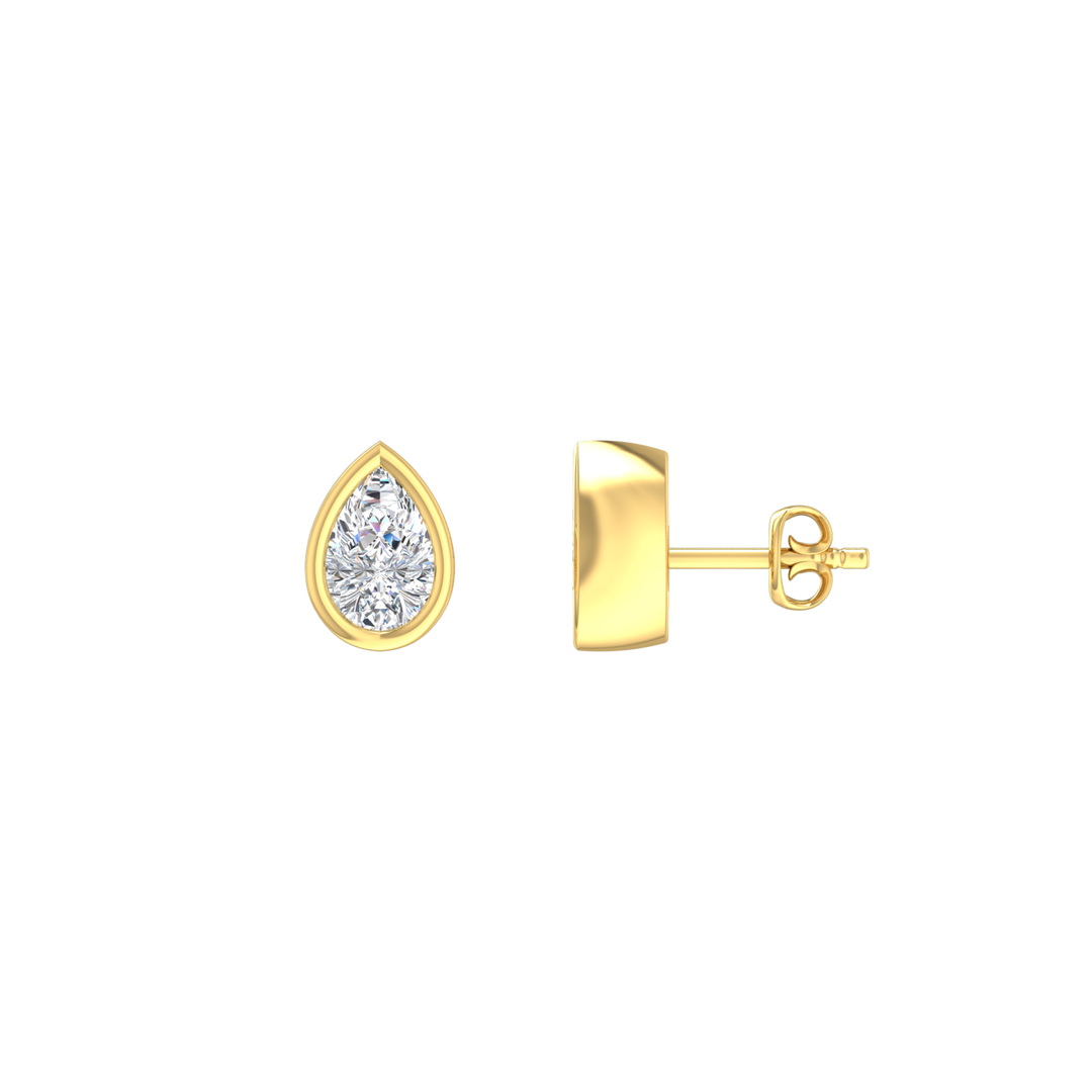 Louis Thompson Musina Earrings 9k Gold with 1.00ct Lab Diamond