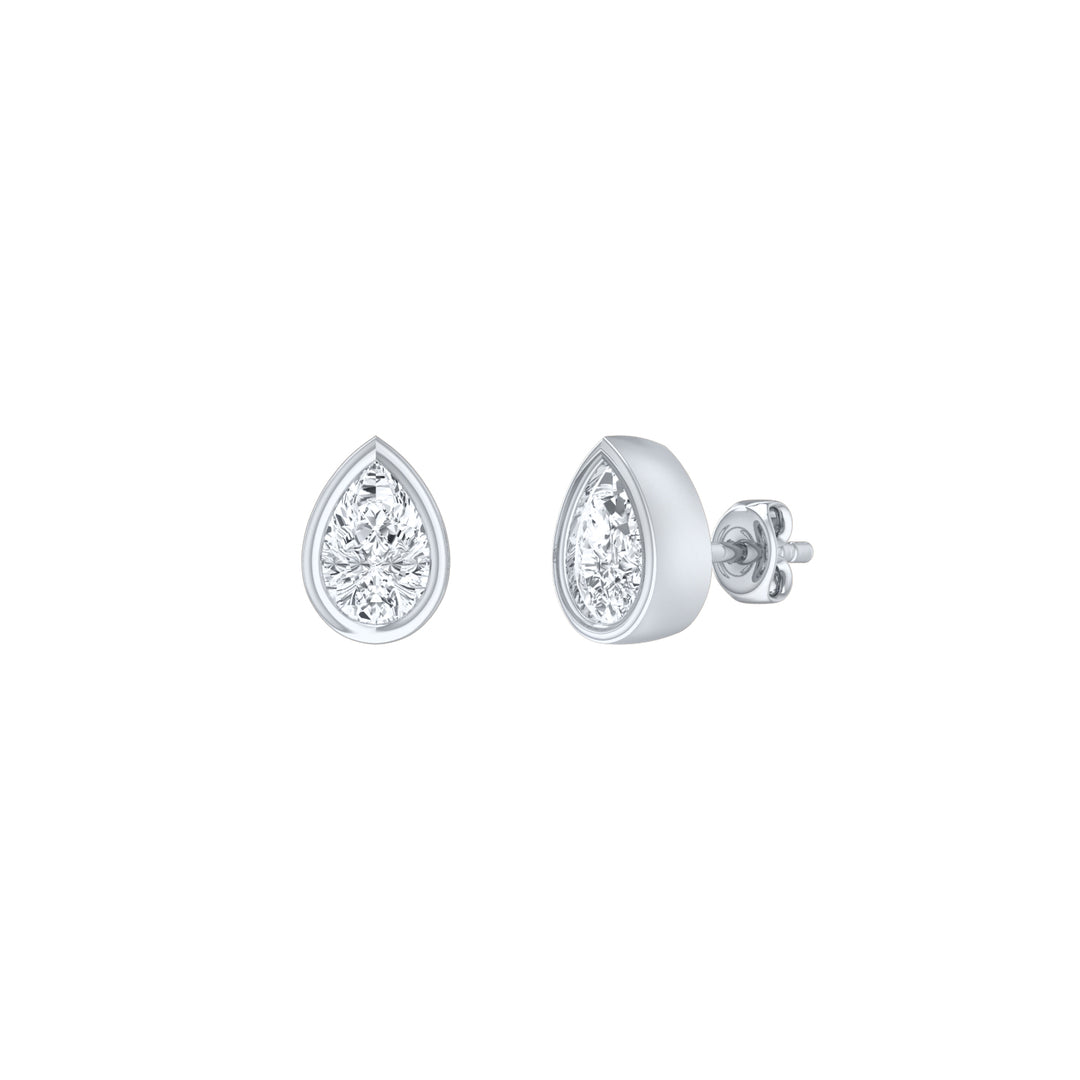 Louis Thompson Musina Earrings 9k White Gold with 1.00ct Lab Diamond