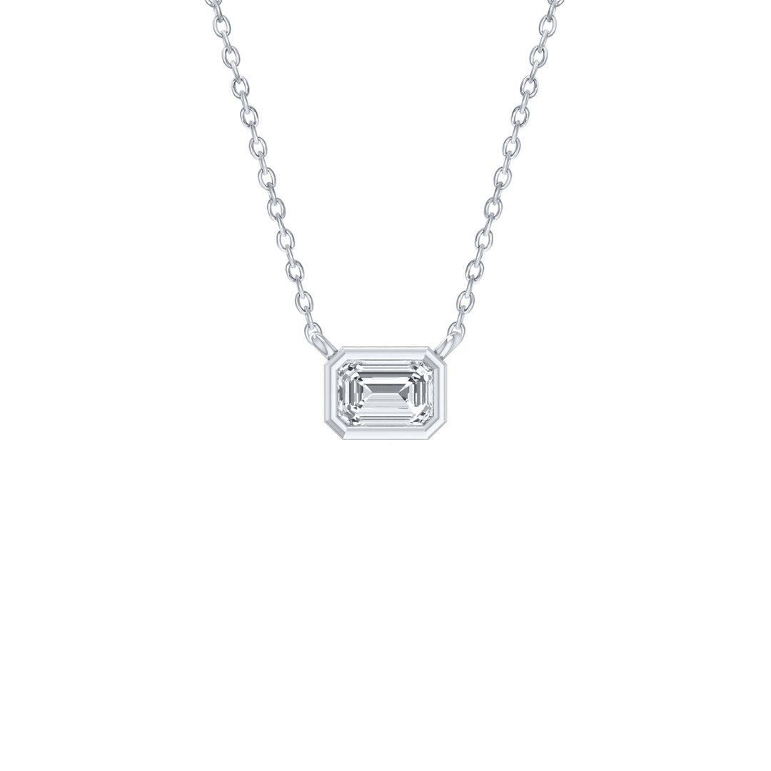 Louis Thompson Tembisa Necklace 9k White Gold with 0.50ct Lab Diamond
