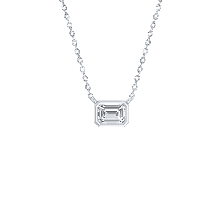 Louis Thompson Tembisa Necklace 9k White Gold with 0.50ct Lab Diamond