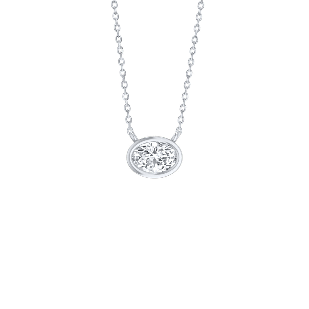 Louis Thompson Paarl Necklace 9k White Gold with 0.50ct Lab Diamond