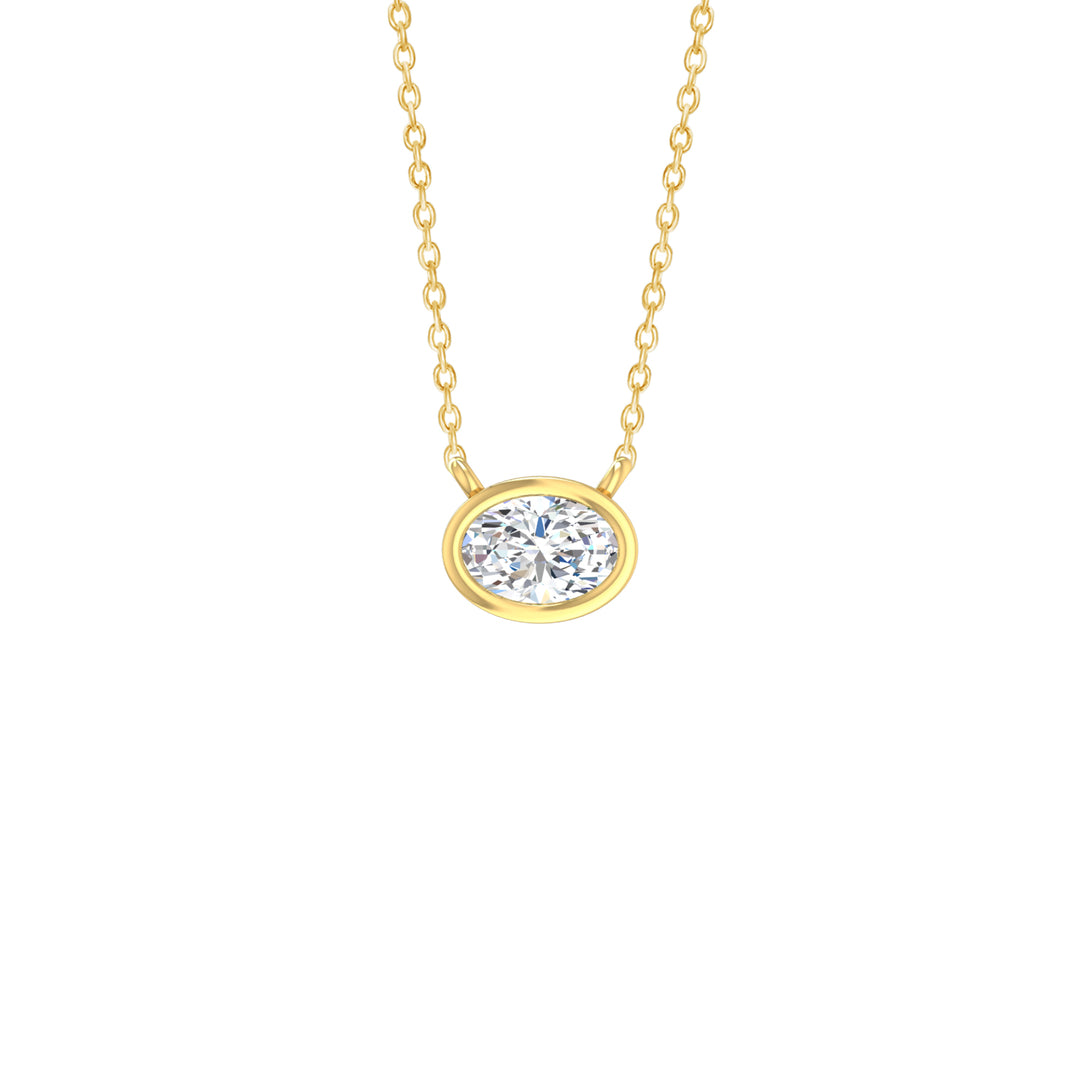 Louis Thompson Paarl Necklace 9k Gold with 0.50ct Lab Diamond