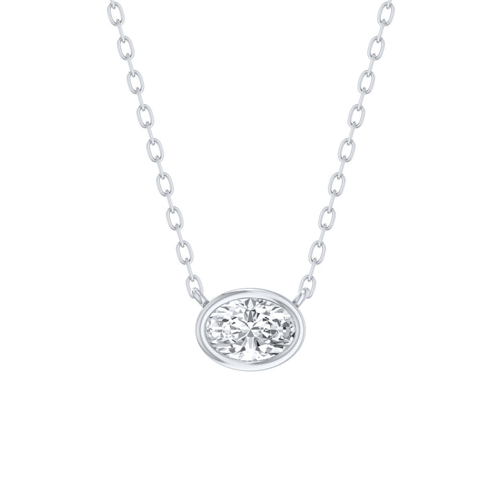Louis Thompson Parys Necklace 9k White Gold with 1.00ct Lab Diamond