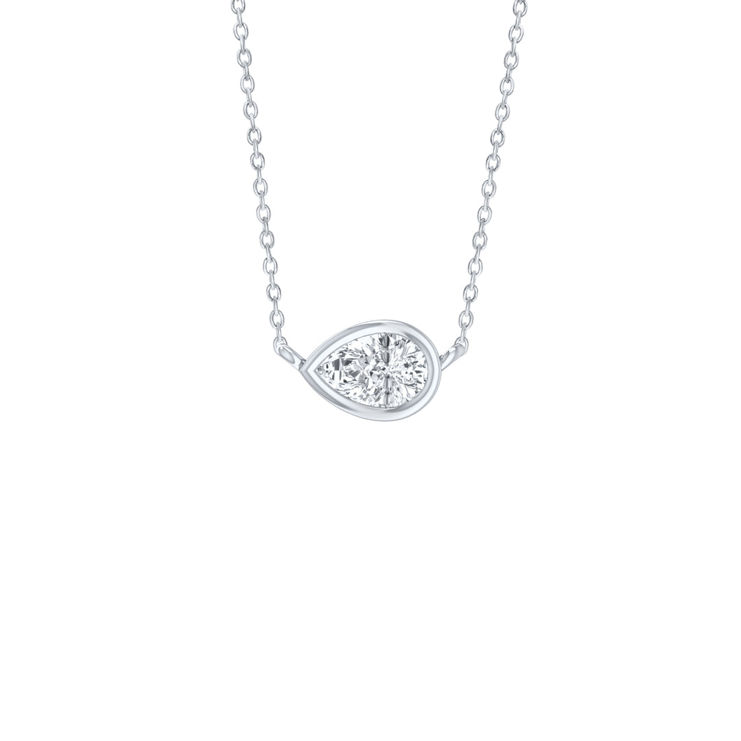Louis Thompson Midrand Necklace 9k White Gold with 0.50ct Lab Diamond