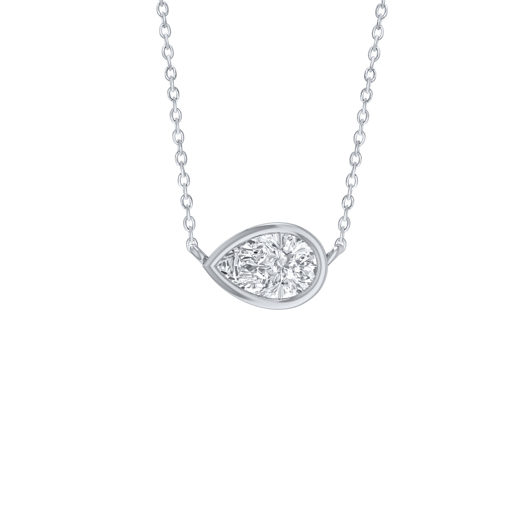 Louis Thompson Musina Necklace 9k White Gold with 1.00ct Lab Diamond