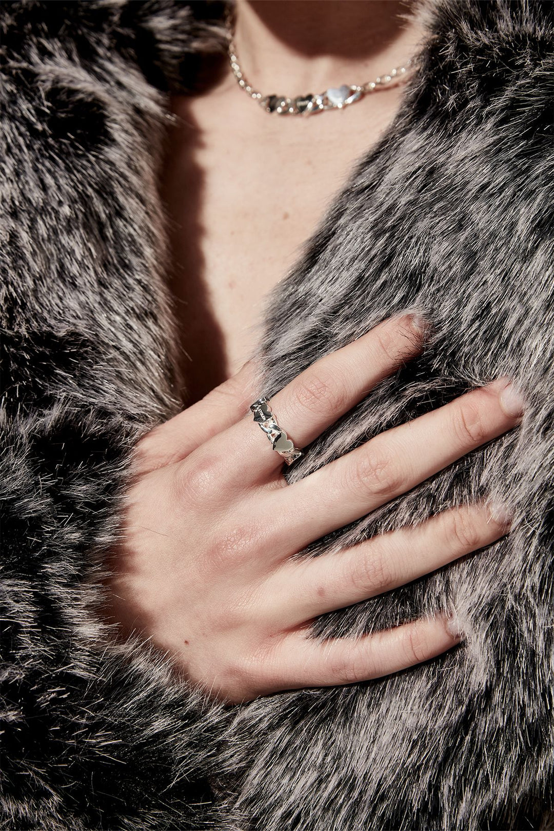 Stolen Silver Love Chain Eternity Ring
