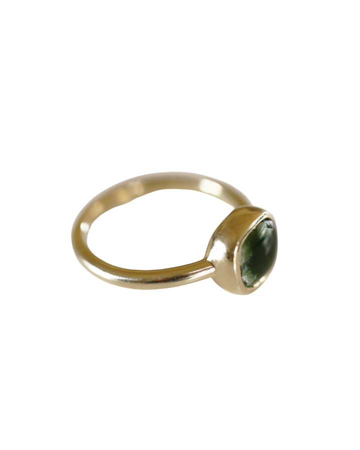 Made of Gold 14k Gold Arahura River Pounamu Ring