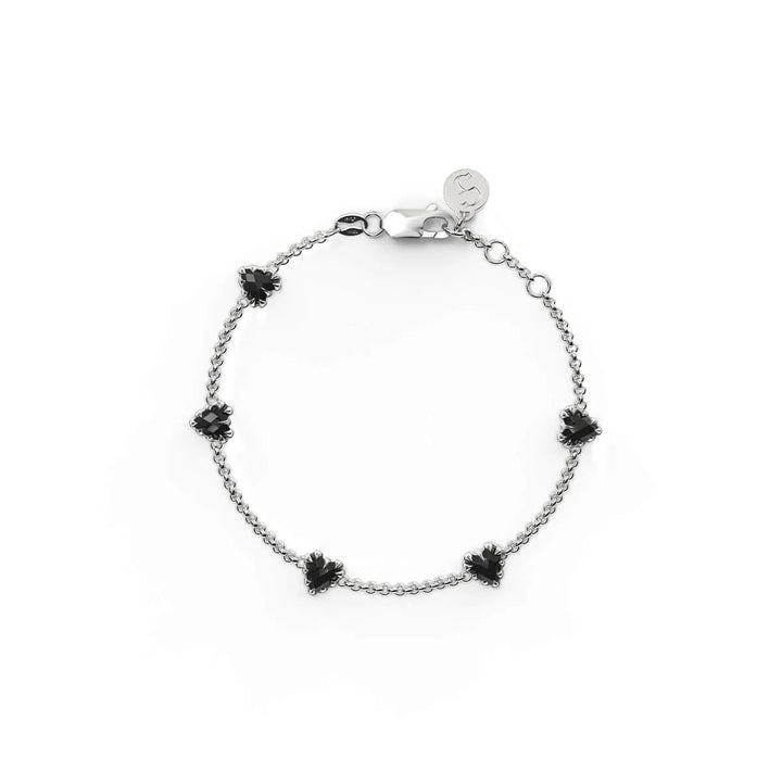 Stolen Silver Love Claw Infinity Chain Bracelet Onyx