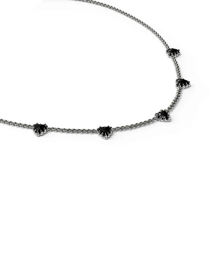 Stolen Silver Love Claw Infinity Chain Bracelet Onyx