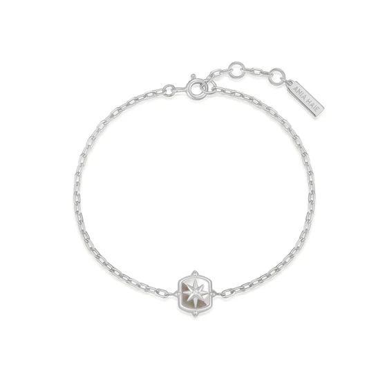 Ania Haie Silver Colour-Block Mother of Pearl Star Bracelet