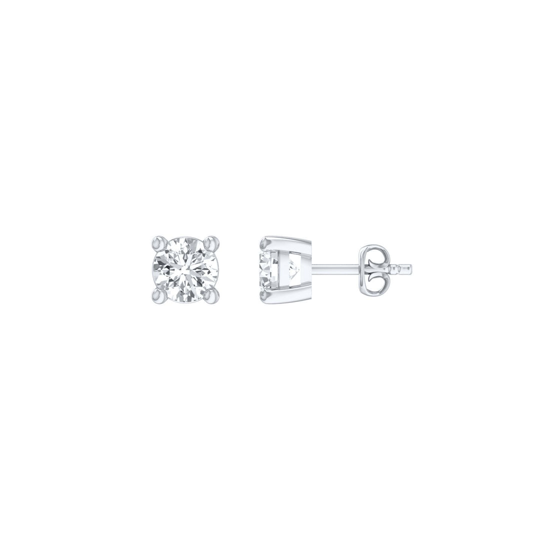 Louis Thompson Fleurus Earrings 9k White Gold with 1.00ct Lab Diamond