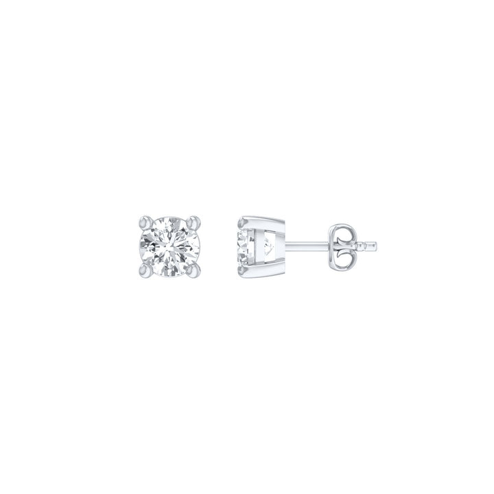 Louis Thompson Fleurus Earrings 9k White Gold with 1.00ct Lab Diamond