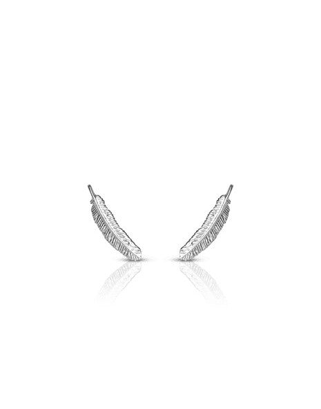 Boh Runga Silver Miromiro Feather Studs