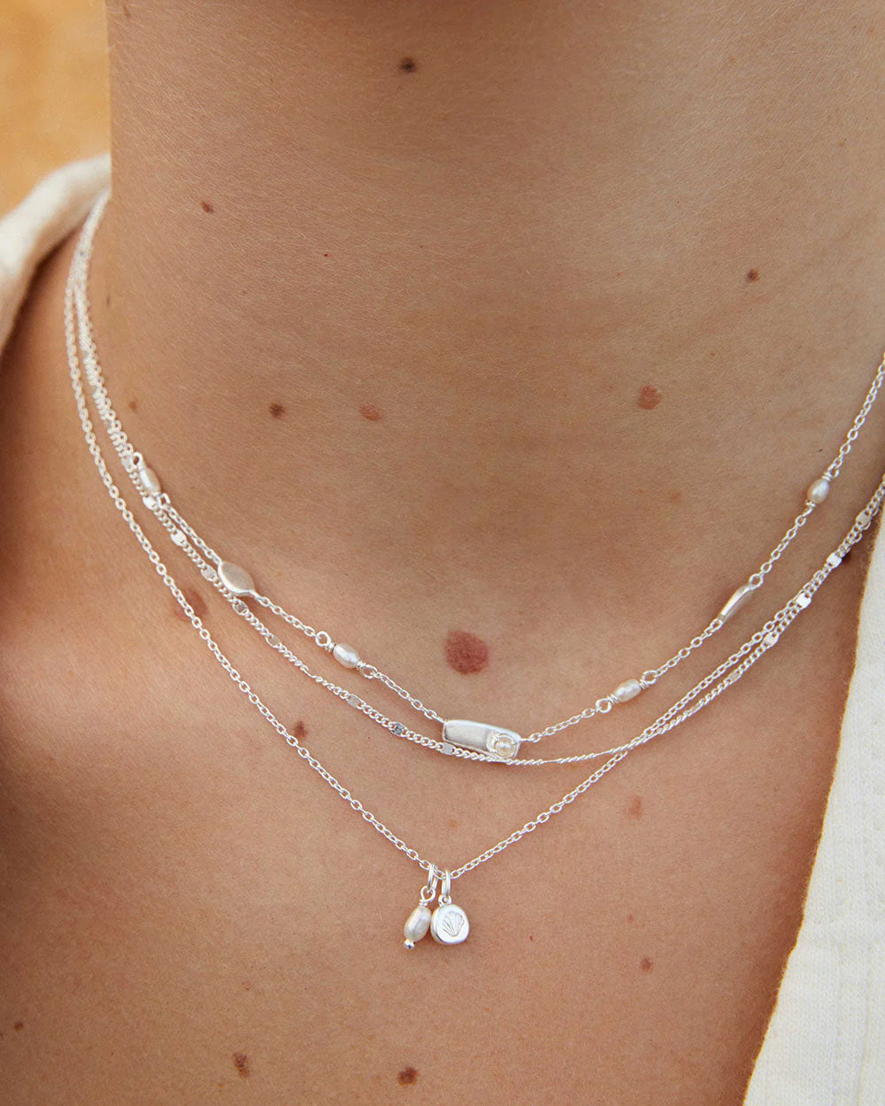 Kirstin Ash Memoir Pearl Necklace Sterling Silver
