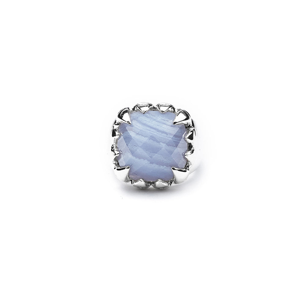 Stolen Silver Claw Ring - Blue Lace Agate