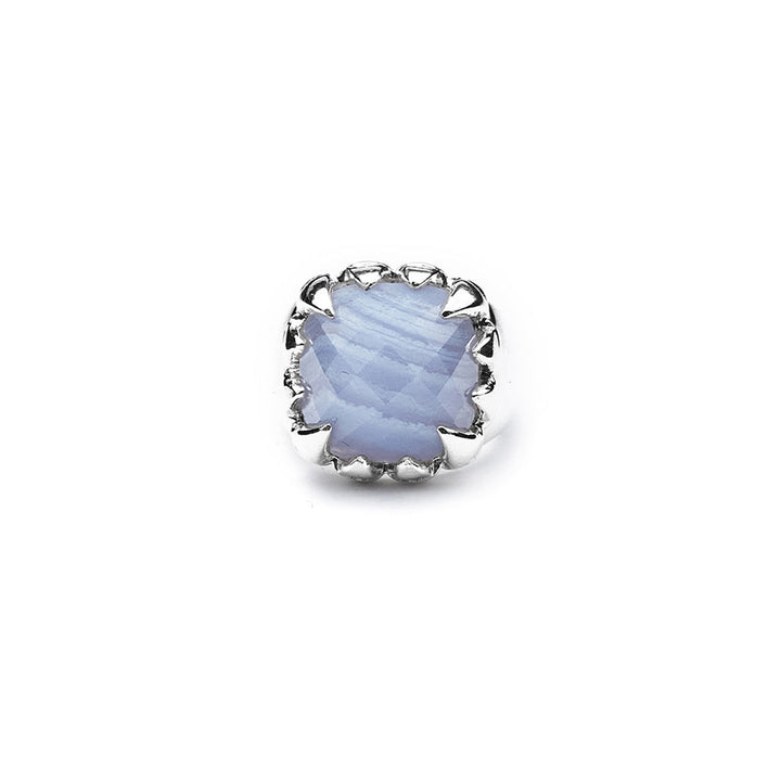 Stolen Silver Claw Ring - Blue Lace Agate