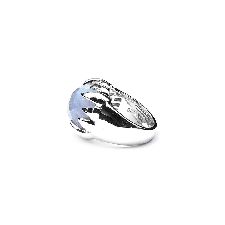 Stolen Silver Claw Ring - Blue Lace Agate