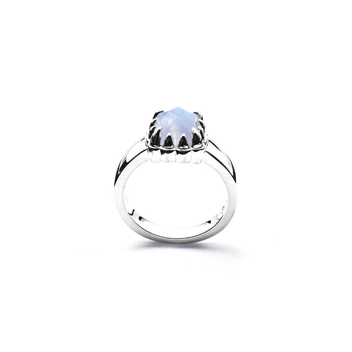 Stolen Silver Claw Ring - Blue Lace Agate