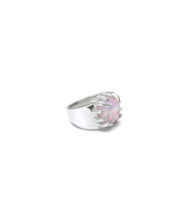 Stolen Silver Claw Ring  - Pink Bello Opal