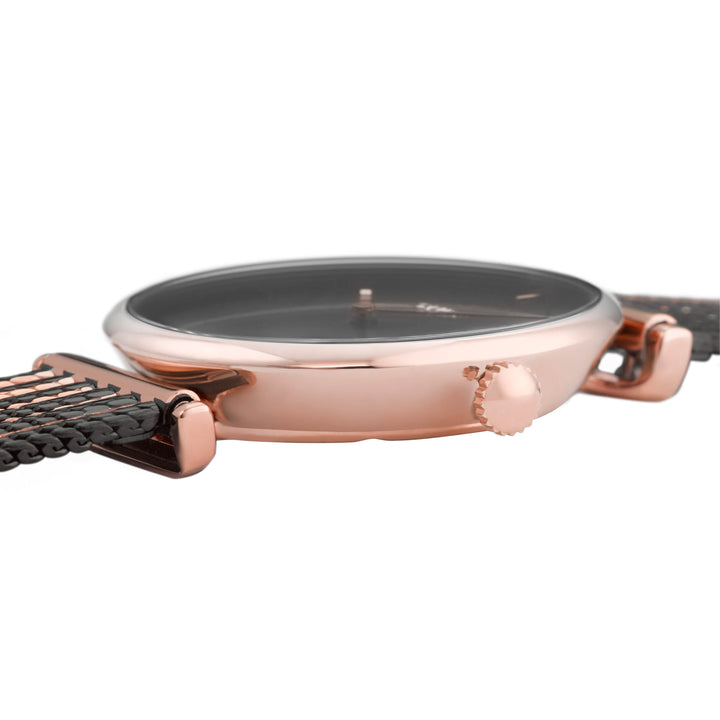 Cluse Triomphe Mesh Bicolour - Black & Rose Gold Colour