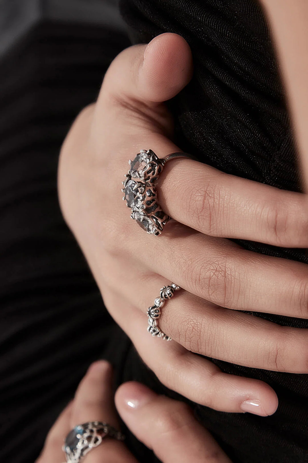 Stolen Silver Delicate Distortion Cocktail Ring