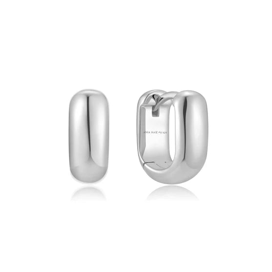 Ania Haie Silver Mini U-Shaped Huggies