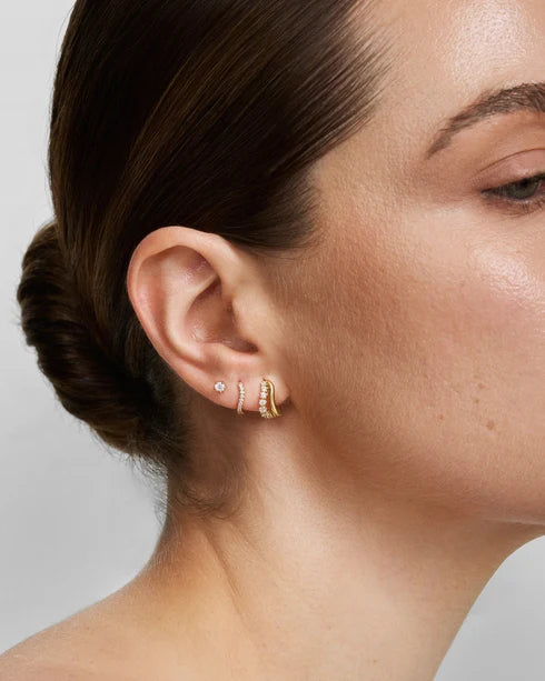 Ania Haie Gold Plated Mini Five-Prong Sparkle Stud Earrings