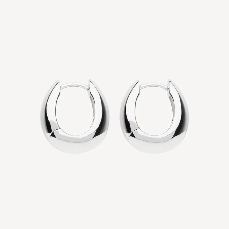 Najo Arco Silver Huggie Earrings