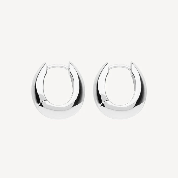 Najo Arco Silver Huggie Earrings