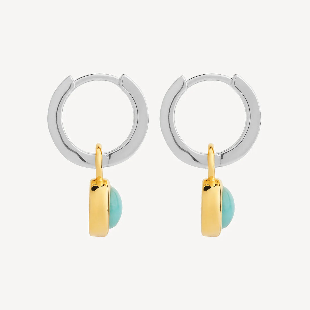 Najo Solace 2-Tone Amazonite Huggie Earrings