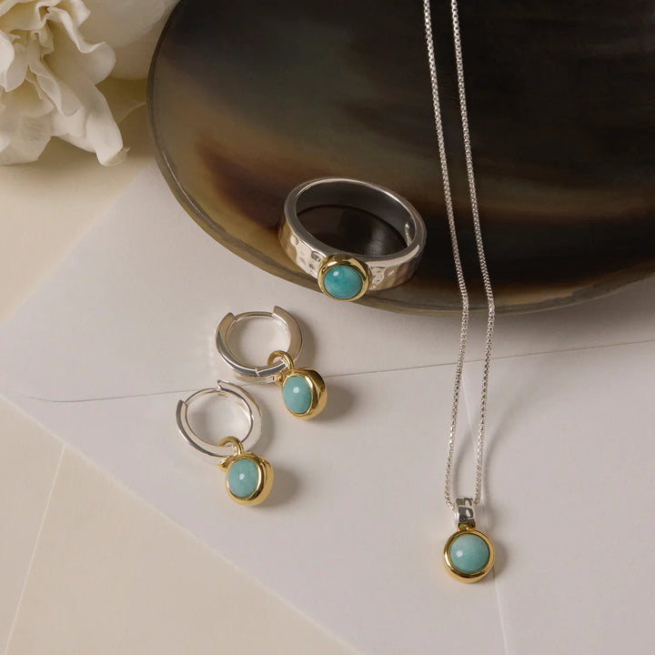 Najo Solace 2-Tone Amazonite Huggie Earrings
