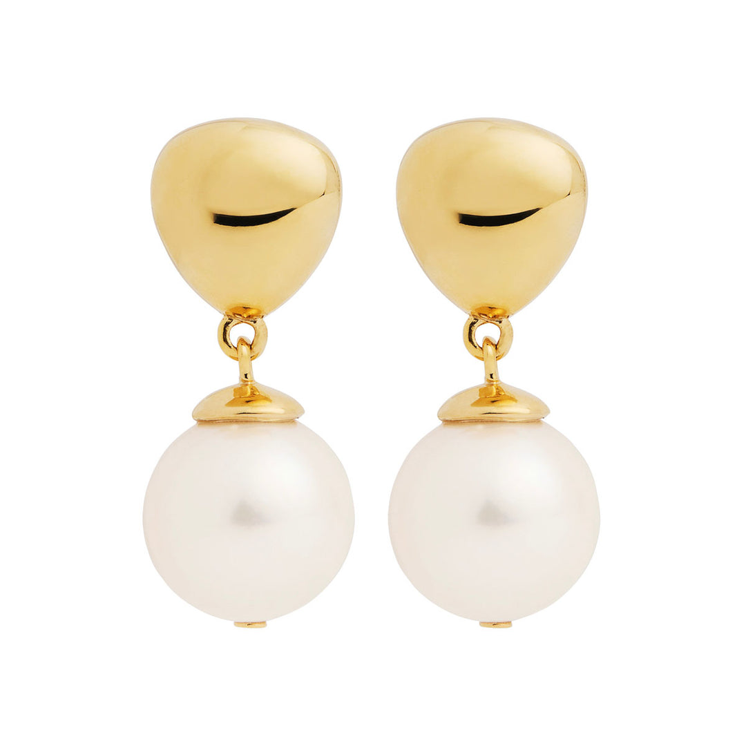 Najo Islander Gold Plated Pearl Earrings