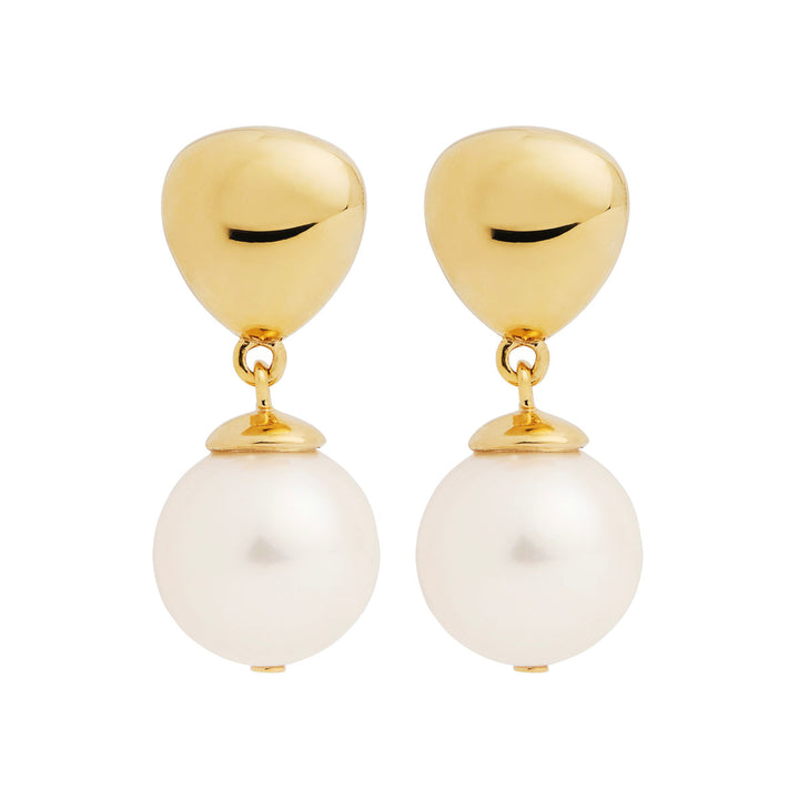 Najo Islander Gold Plated Pearl Earrings