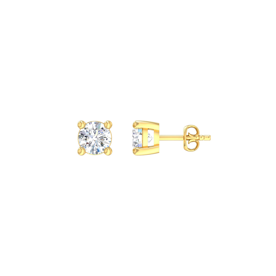 Louis Thompson Fleurus Earrings 9k Gold with 1.00ct Lab Diamond