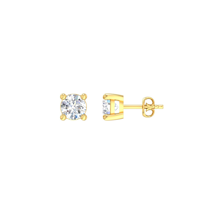 Louis Thompson Fleurus Earrings 9k Gold with 1.00ct Lab Diamond