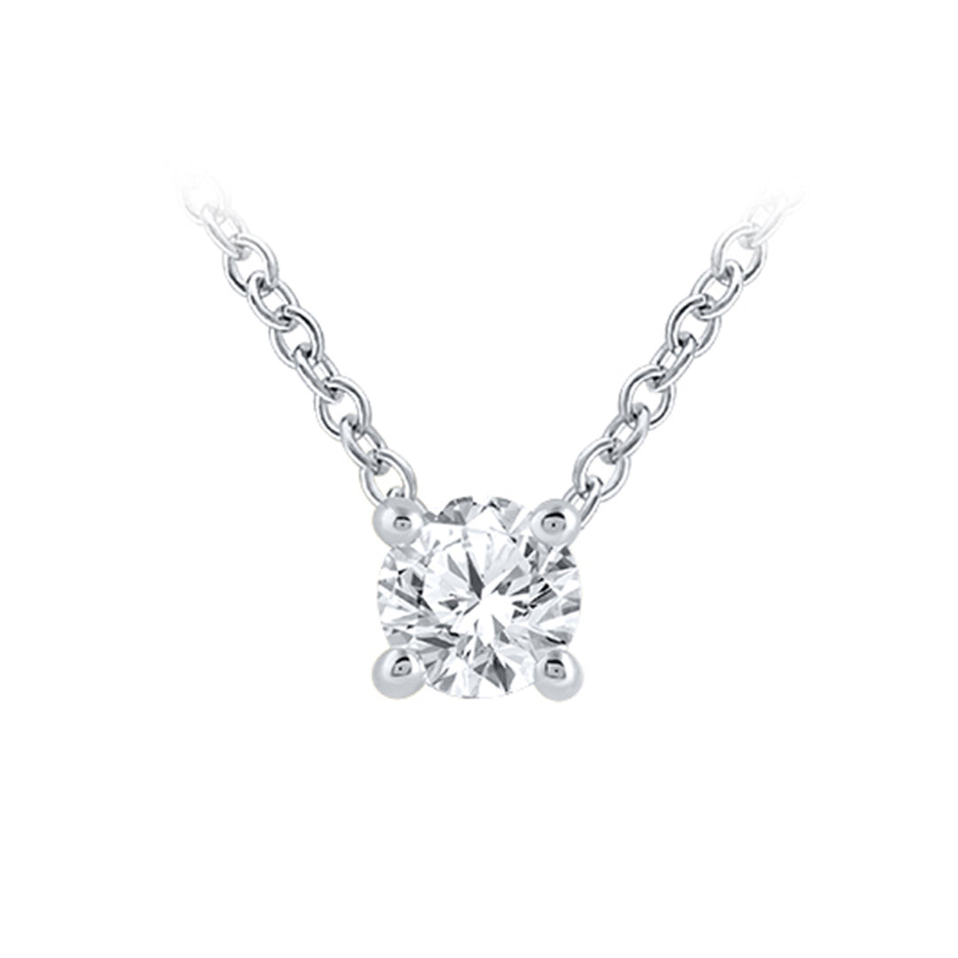 Louis Thompson Malmedy Necklace 9k White Gold with 0.25ct Lab Diamond