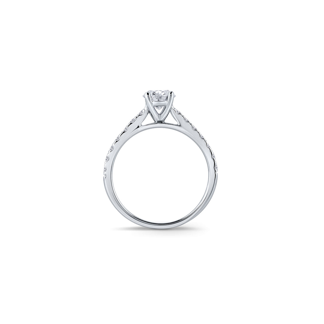 Louis Thompson Gistel Ring 9k White Gold with 1.40ct Lab Diamond