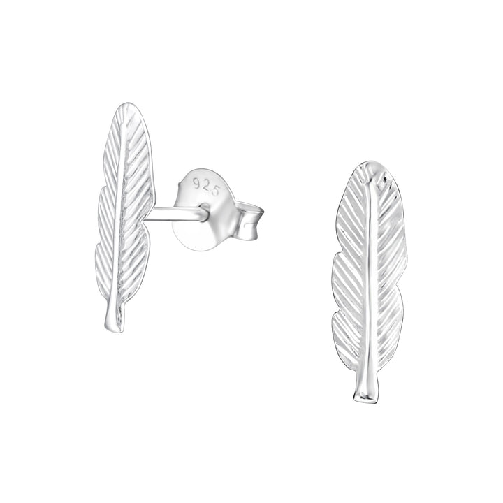 LT Sterling Silver Feather Stud Earrings